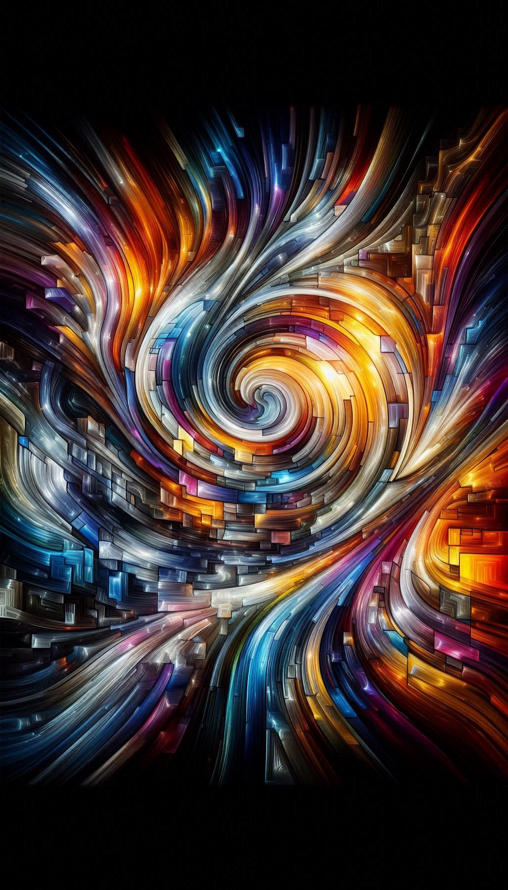 Abstract Colorful Swirling Vortex