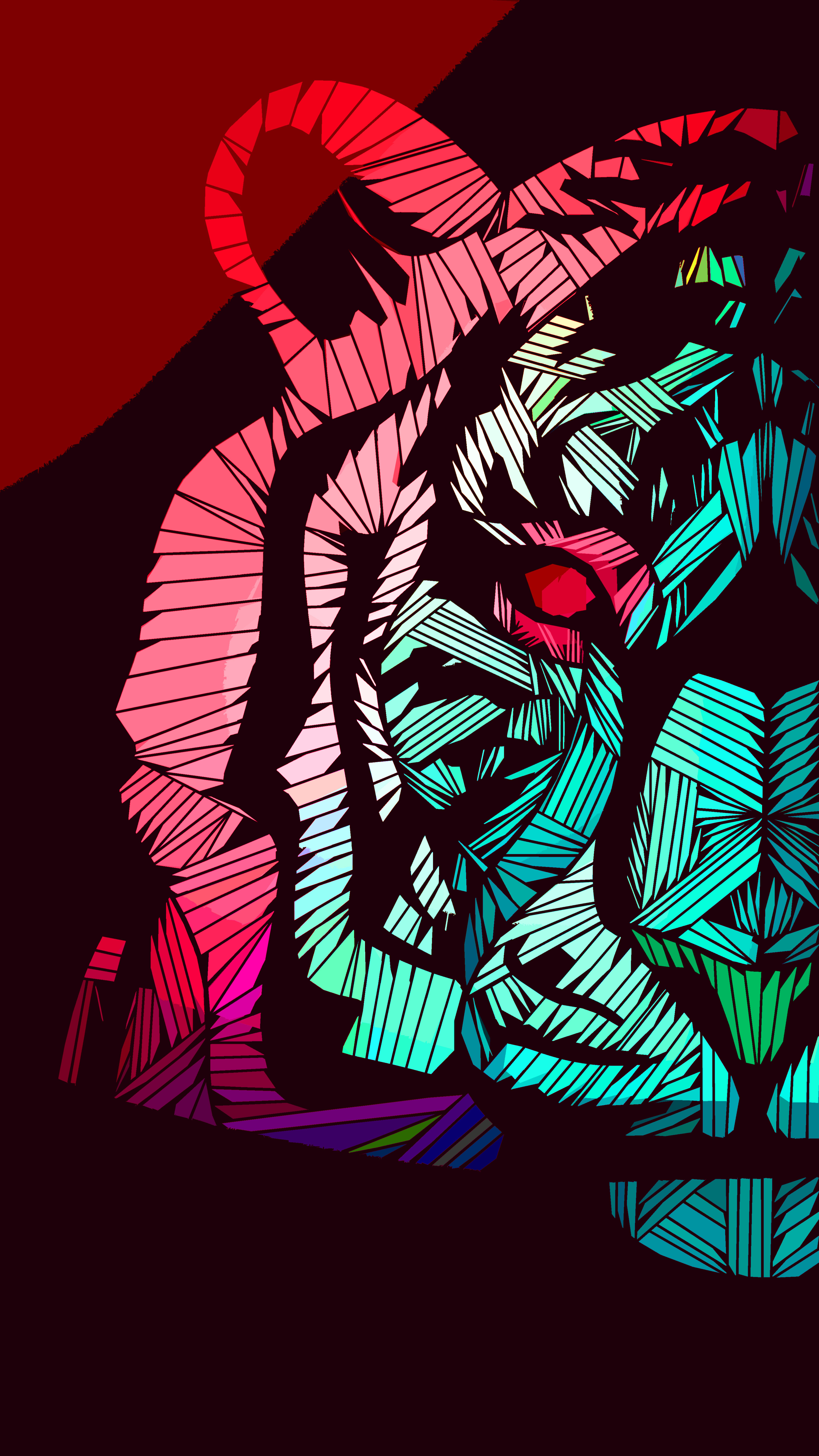 Abstract Geometric Tiger Wallpaper